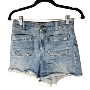 Madewell high rise denim short square pocket sz 25